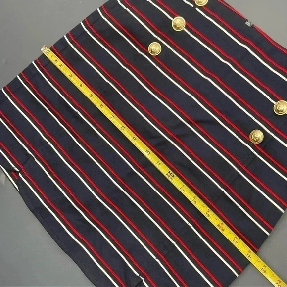 Tommy Hilfiger Women’s Striped Skirt 0 Lined Front Pockets Back Zipper Nautical - Picture 14 of 15